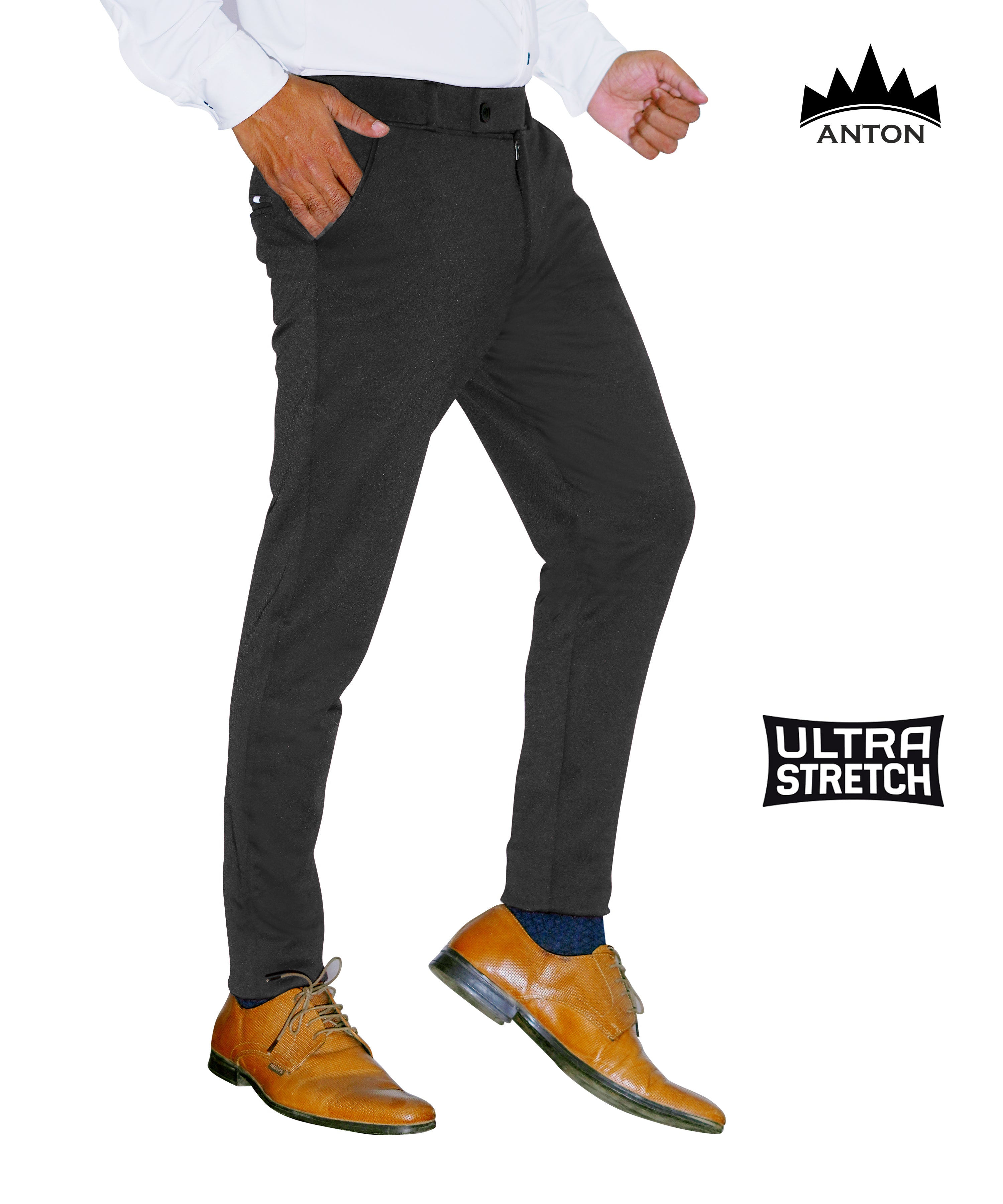 Casual Trouser Dark Grey - Anton India